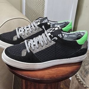 P448 Black and Green Sneakers